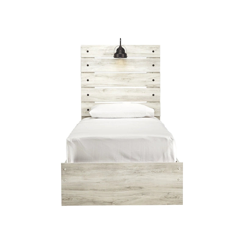 Cama de Painel Branca Rústica Estilo Industrial de Quinta