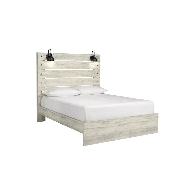Cama de Painel Branca Rústica Estilo Industrial de Quinta