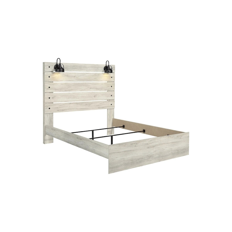 Cama de Painel Branca Rústica Estilo Industrial de Quinta