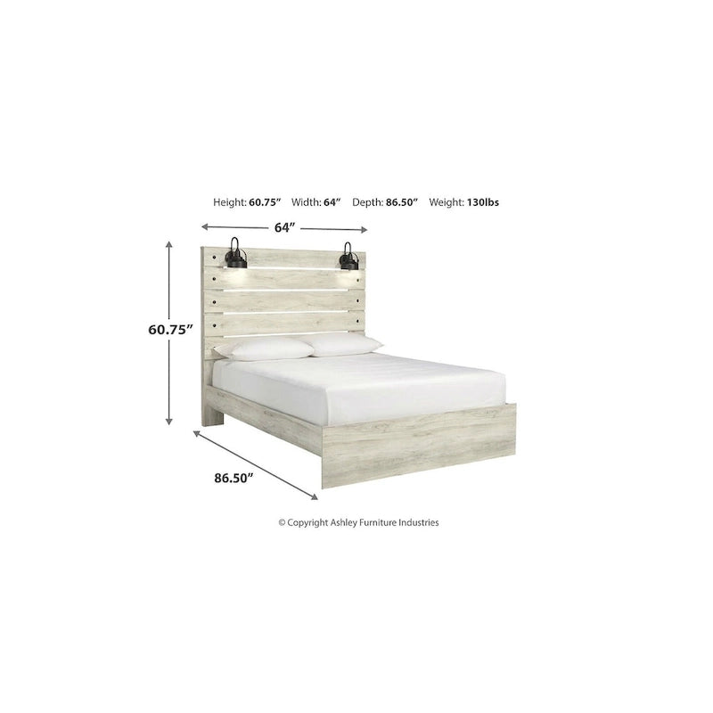 Cama de Painel Branca Rústica Estilo Industrial de Quinta