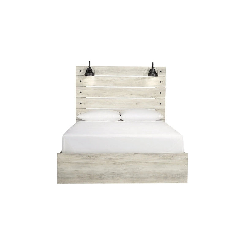 Cama de Painel Branca Rústica Estilo Industrial de Quinta