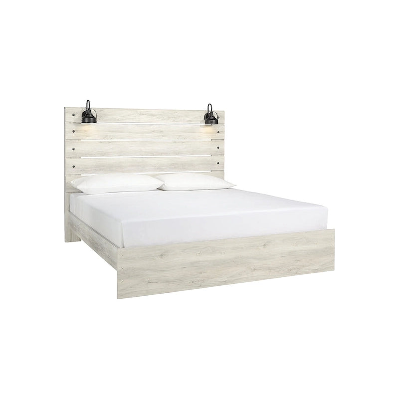 Cama de Painel Branca Rústica Estilo Industrial de Quinta