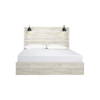 Cama de Painel Branca Rústica Estilo Industrial de Quinta