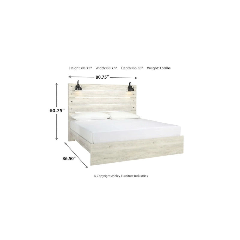 Cama de Painel Branca Rústica Estilo Industrial de Quinta