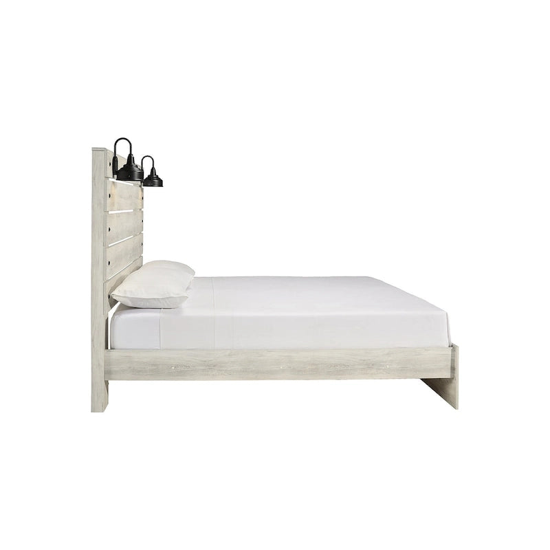 Cama de Painel Branca Rústica Estilo Industrial de Quinta