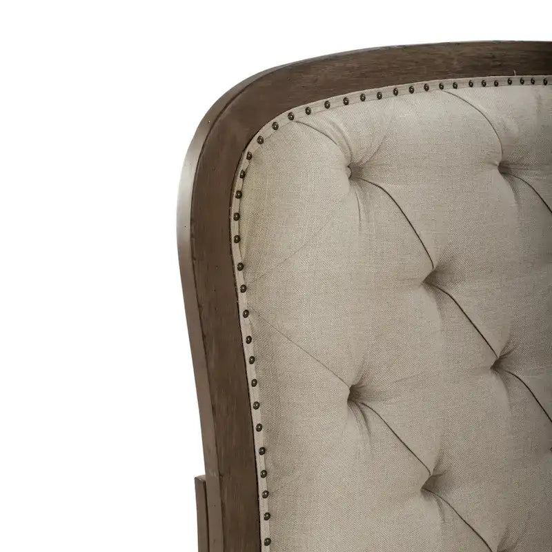 Cama de Casal King Shelter Dusty Taupe com Cabeceira de Linho com Botões