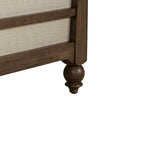 Cama de Casal King Shelter Dusty Taupe com Cabeceira de Linho com Botões