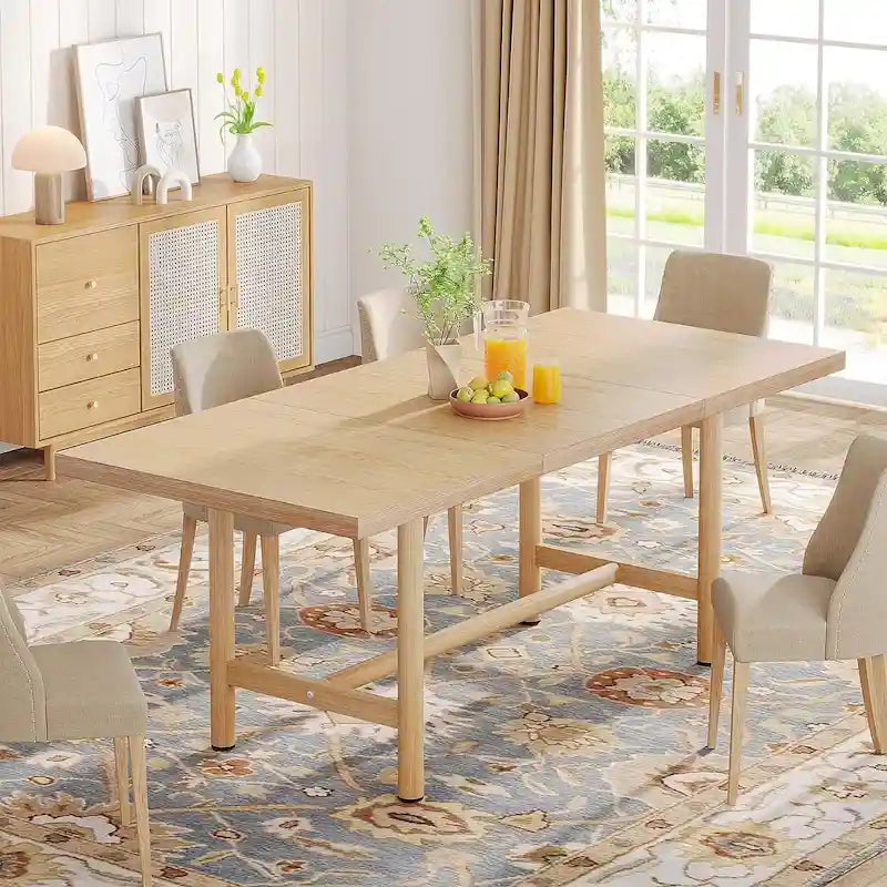 63 Inches Dining Table, Rectangular Dining Room Table for 6