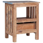 Mesa de Cabeceira em Madeira de Mogno Maciço com Fecho de Porta Rústico