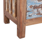 Mesa de Cabeceira em Madeira de Mogno Maciço com Fecho de Porta Rústico