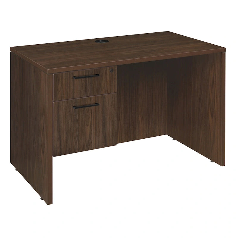 42-Inch Single Pedestal Office Desk with File and Box Drawer