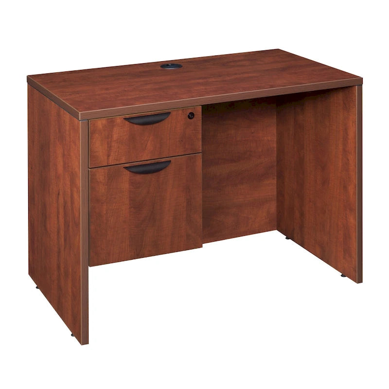 42-Inch Single Pedestal Office Desk with File and Box Drawer