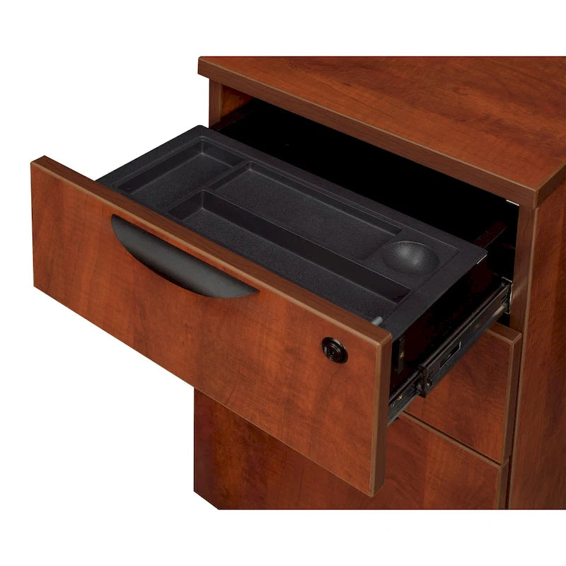 42-Inch Single Pedestal Office Desk with File and Box Drawer