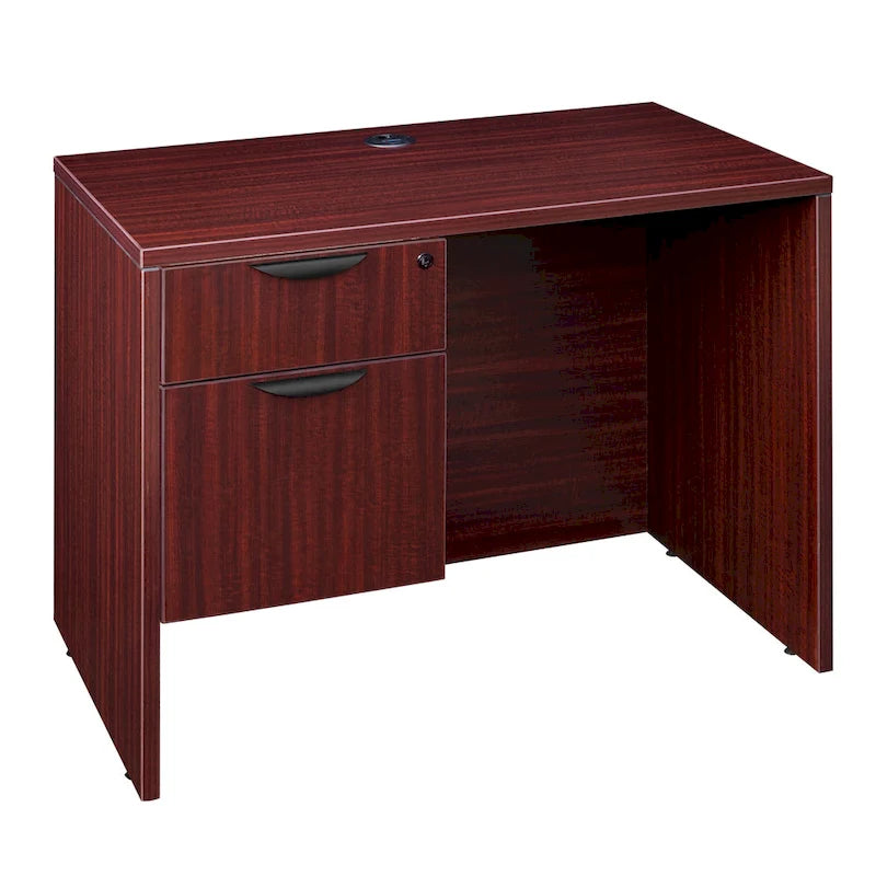 42-Inch Single Pedestal Office Desk with File and Box Drawer