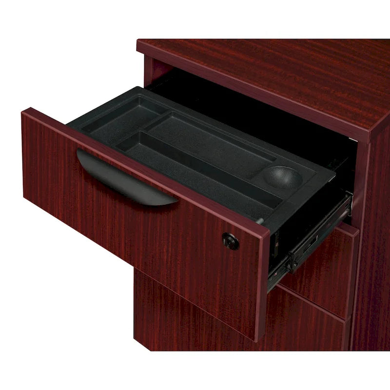42-Inch Single Pedestal Office Desk with File and Box Drawer