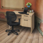42-Inch Single Pedestal Office Desk with File and Box Drawer