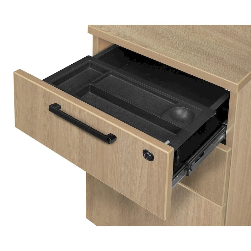 42-Inch Single Pedestal Office Desk with File and Box Drawer
