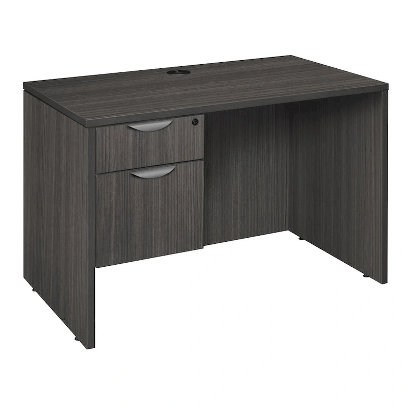 42-Inch Single Pedestal Office Desk with File and Box Drawer