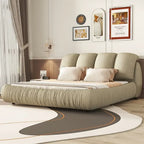 Cama King Size Estofada c/ Cabeceira Grossa e Encosto Acolchoado Grande