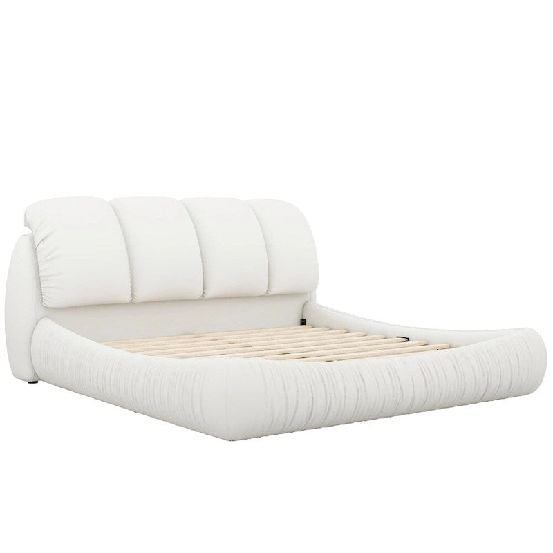 Cama King Size Estofada c/ Cabeceira Grossa e Encosto Acolchoado Grande