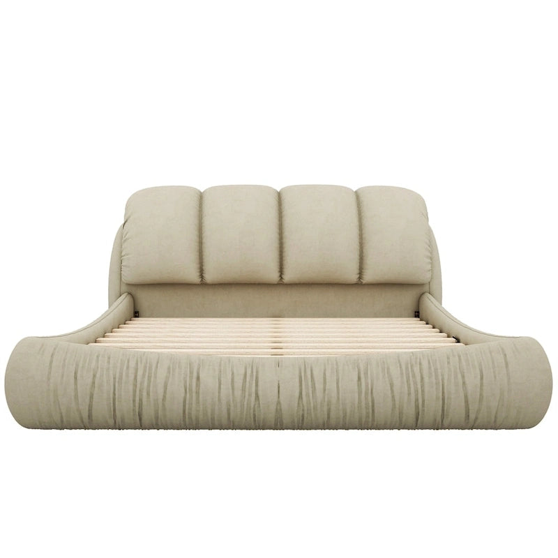 Cama King Size Estofada c/ Cabeceira Grossa e Encosto Acolchoado Grande