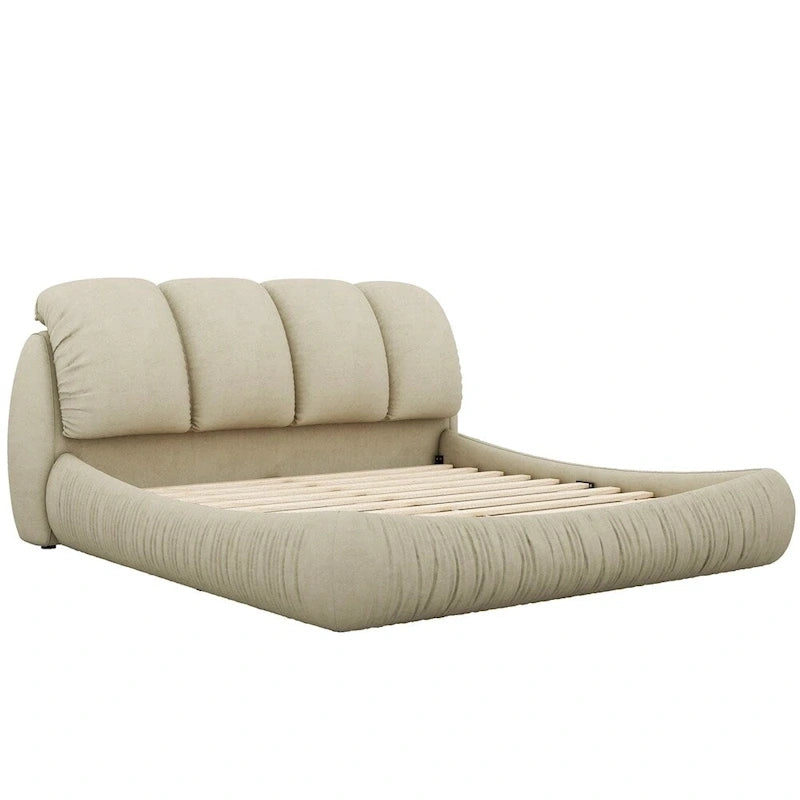 Cama King Size Estofada c/ Cabeceira Grossa e Encosto Acolchoado Grande