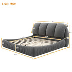 Cama King Size Estofada c/ Cabeceira Grossa e Encosto Acolchoado Grande