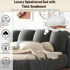 Cama King Size Estofada c/ Cabeceira Grossa e Encosto Acolchoado Grande
