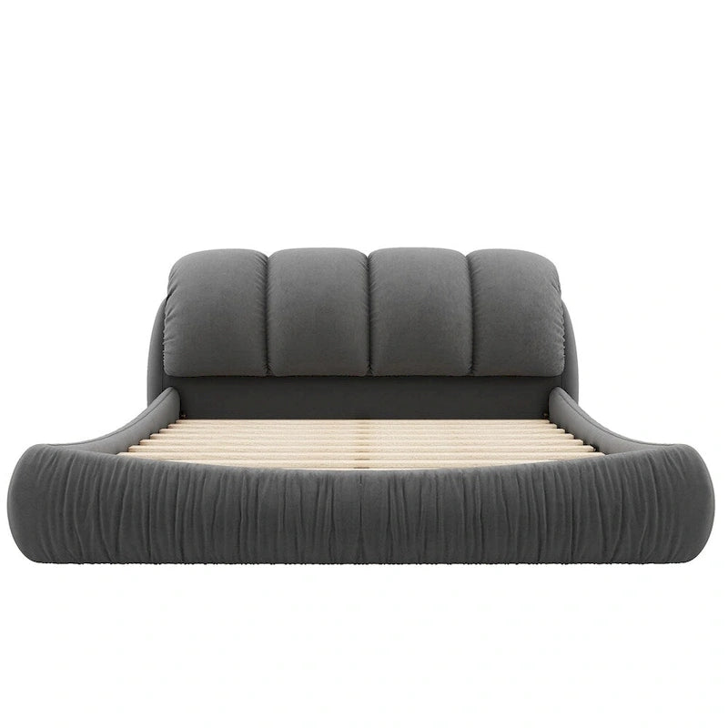 Cama King Size Estofada c/ Cabeceira Grossa e Encosto Acolchoado Grande