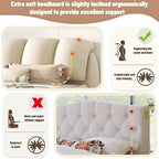 Cama King Size Estofada c/ Cabeceira Grossa e Encosto Acolchoado Grande