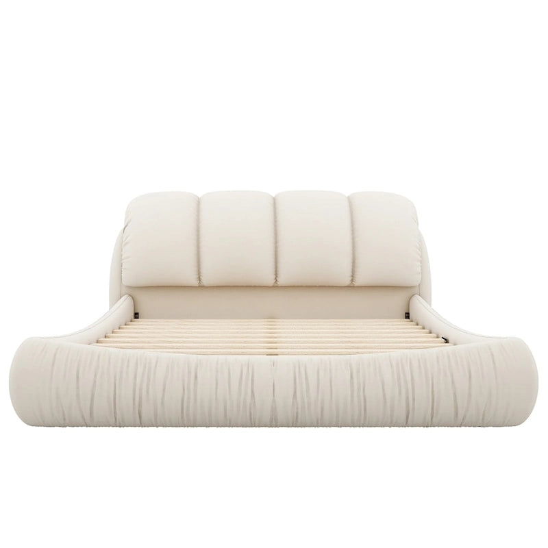 Cama King Size Estofada c/ Cabeceira Grossa e Encosto Acolchoado Grande