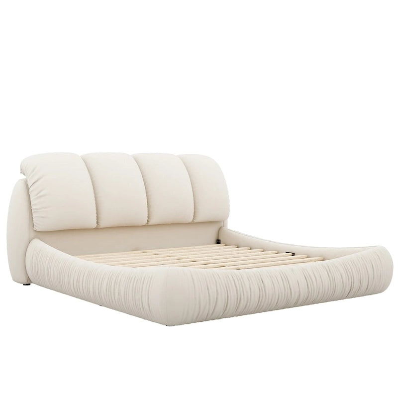 Cama King Size Estofada c/ Cabeceira Grossa e Encosto Acolchoado Grande