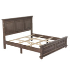 Cama Tradicional Vintage em Madeira com Cabeceira e Peseira em Entalhe