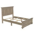 Cama Tradicional Vintage em Madeira com Cabeceira e Peseira em Entalhe