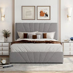 Cama Plataforma Estofada com Sistema de Armazenamento Hidráulico
