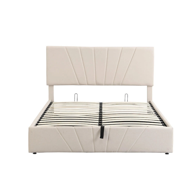 Cama Plataforma Estofada com Sistema de Armazenamento Hidráulico