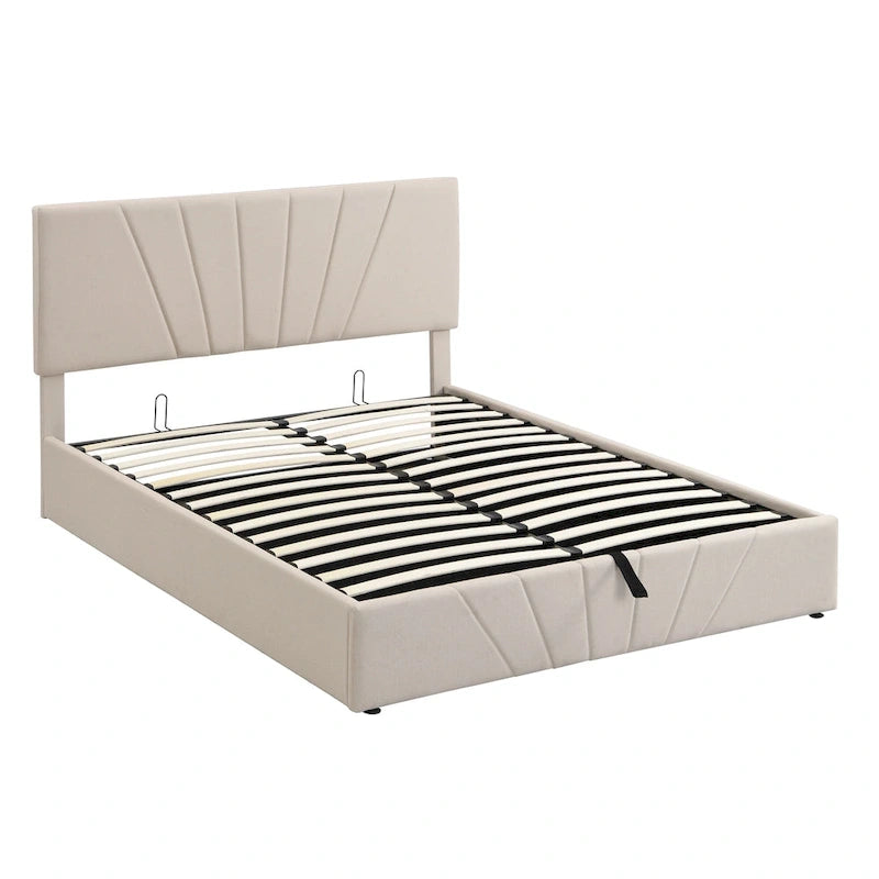 Cama Plataforma Estofada com Sistema de Armazenamento Hidráulico