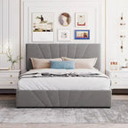 Cama Plataforma Estofada com Sistema de Armazenamento Hidráulico