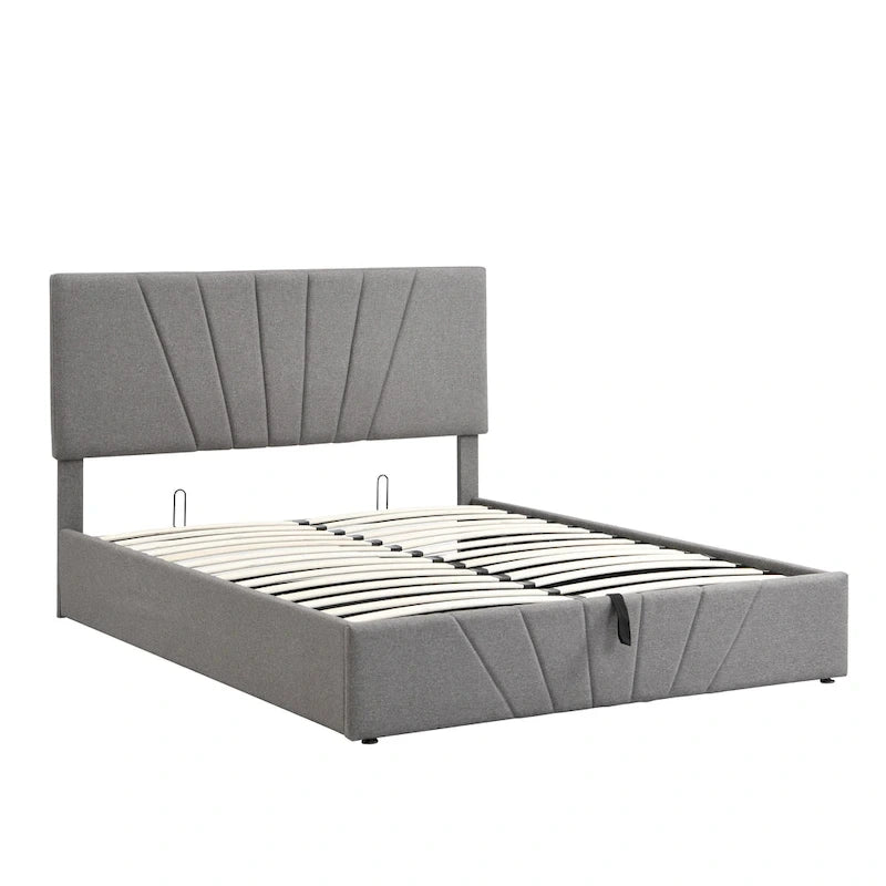 Cama Plataforma Estofada com Sistema de Armazenamento Hidráulico