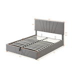 Cama Plataforma Estofada com Sistema de Armazenamento Hidráulico
