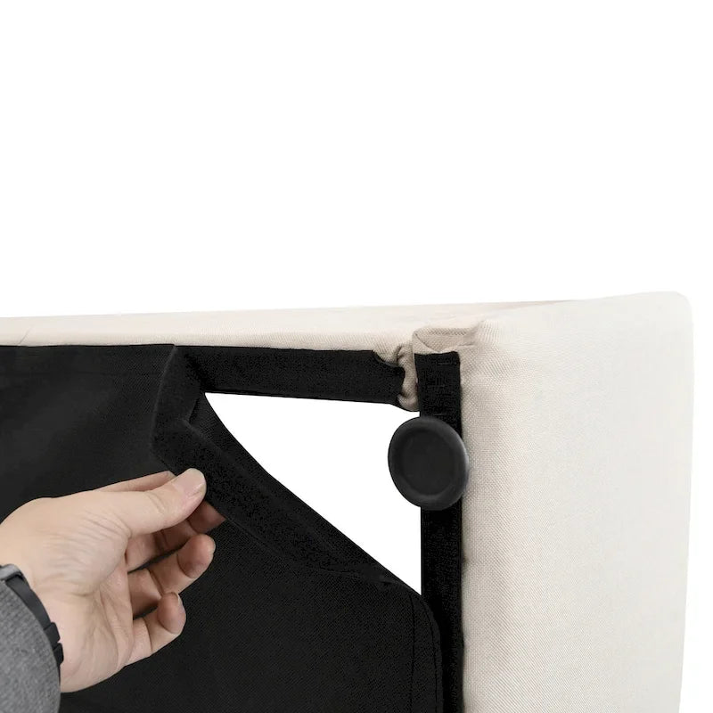 Cama Plataforma Estofada com Sistema de Armazenamento Hidráulico