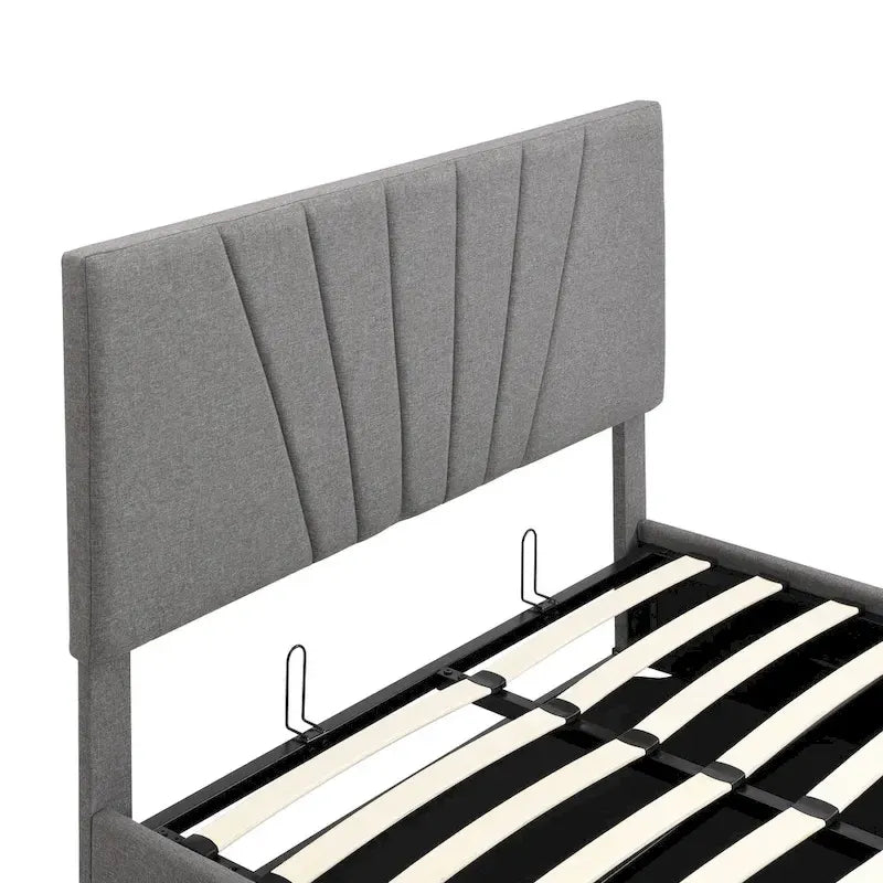 Cama Plataforma Estofada com Sistema de Armazenamento Hidráulico