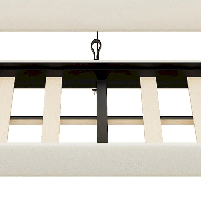 Cama de Solteiro Estofada com Arrumação, Portas USB e Iluminação LED
