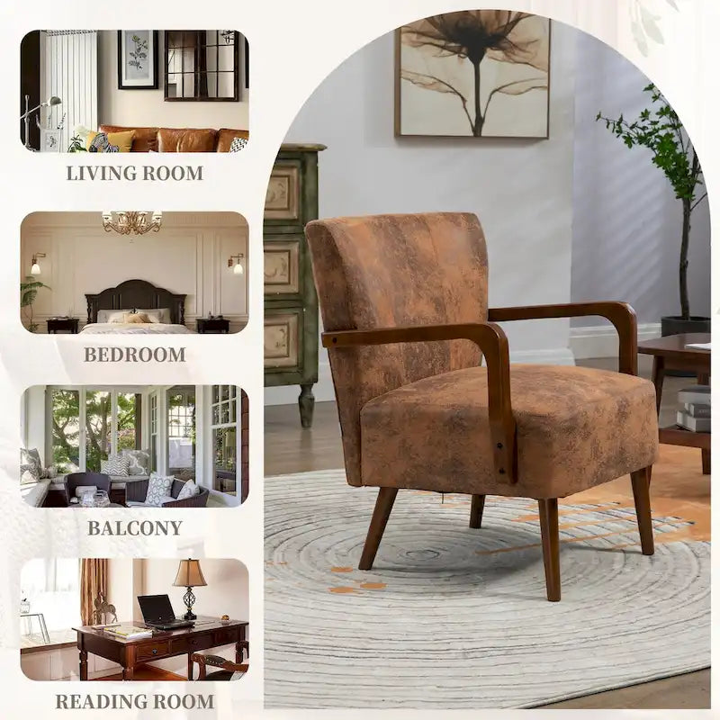 Cadeiras modernas na sala de estar, poltronas com estrutura de madeira