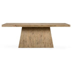 84-Inch Reclaimed Pine Wood Dining Table with Plinth Base Natural