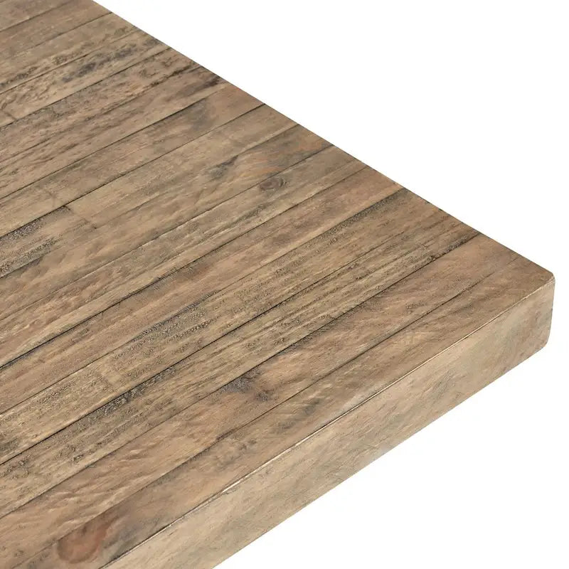 84-Inch Reclaimed Pine Wood Dining Table with Plinth Base Natural