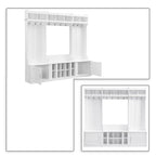 Bengaleiro de Hall de Entrada Minimalista 4 em 1 de Madeira Independente com Vários Espaços de Armazenamento