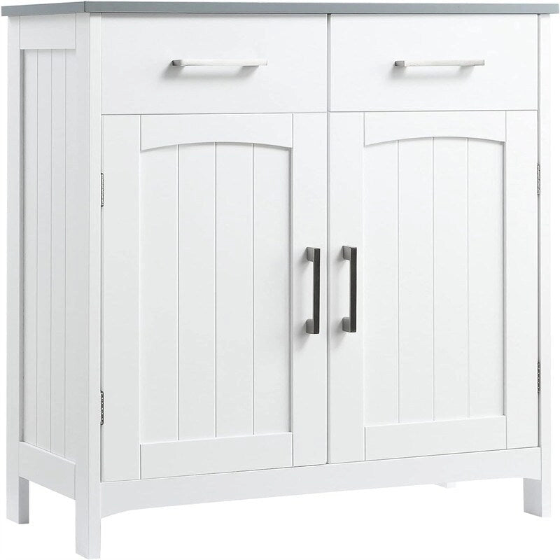 Bathroom Floor Cabinet Two Drawers and Adjustable Shelves
